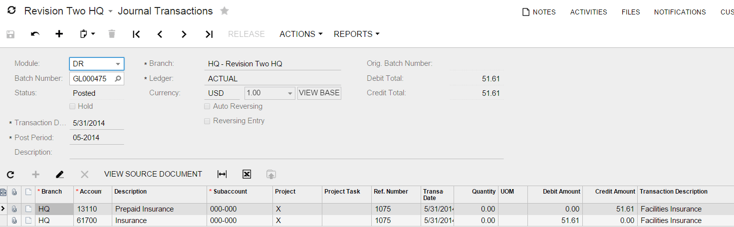 Deferred and Prepaid Expenses in Acumatica Cloud ERP Software