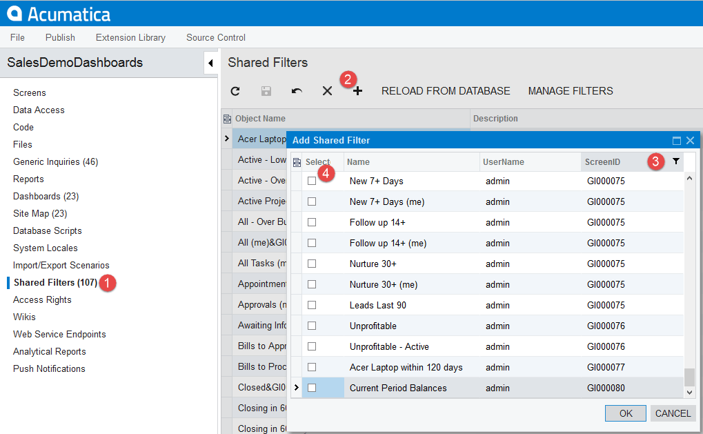 SalesDemoDashboards - Add Shared Filters