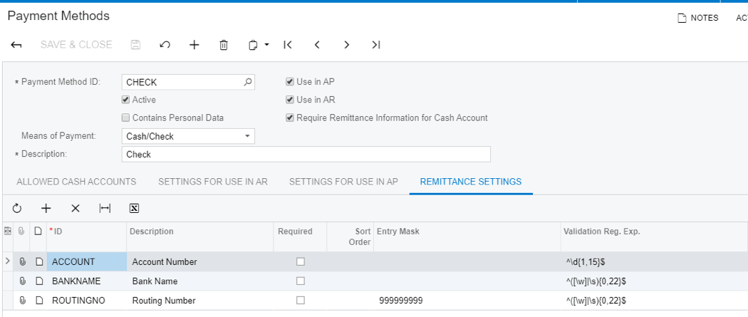 Payment Methods.