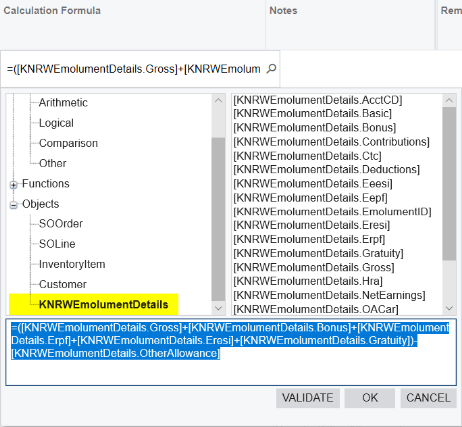 Adding custom DAC objects to the formula builder.