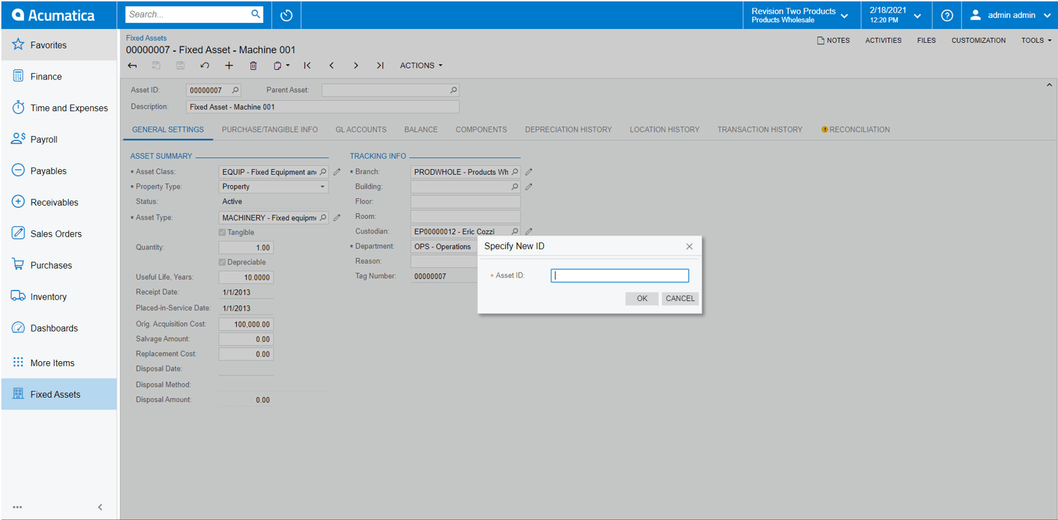 How to use the Change ID Action in Acumatica