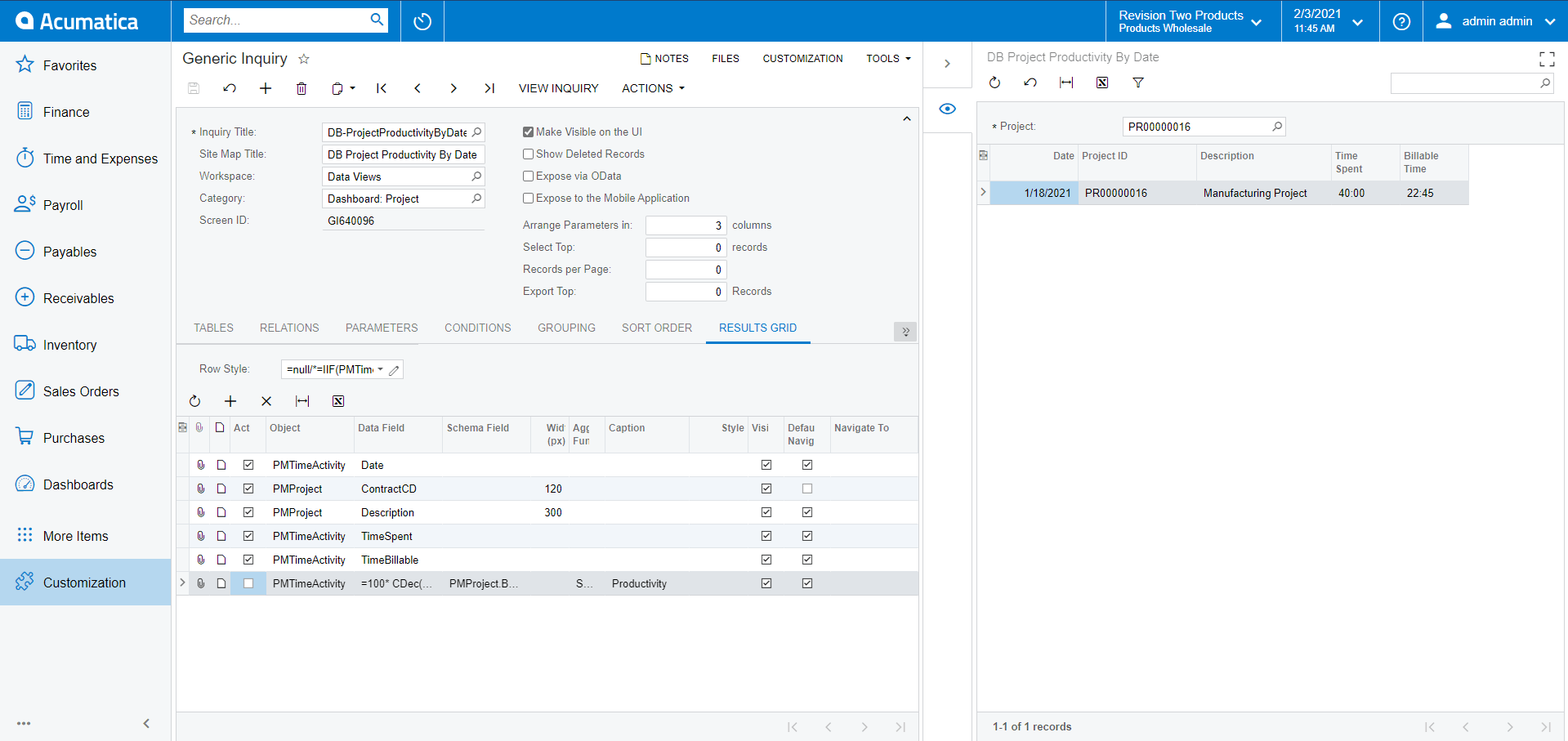 How to use Acumatica Generic Inquiry Row Styles with Aggregated Values
