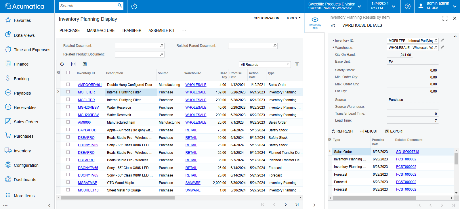 Screenshot of the Acumatica product to show advanced accounting capabilities of Acumatica in comparison to QuickBooks