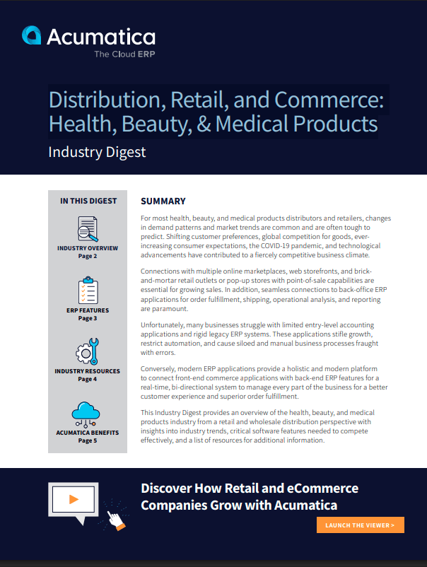 Distribution, Retail, and Commerce:Health, Beauty, & Medical Products