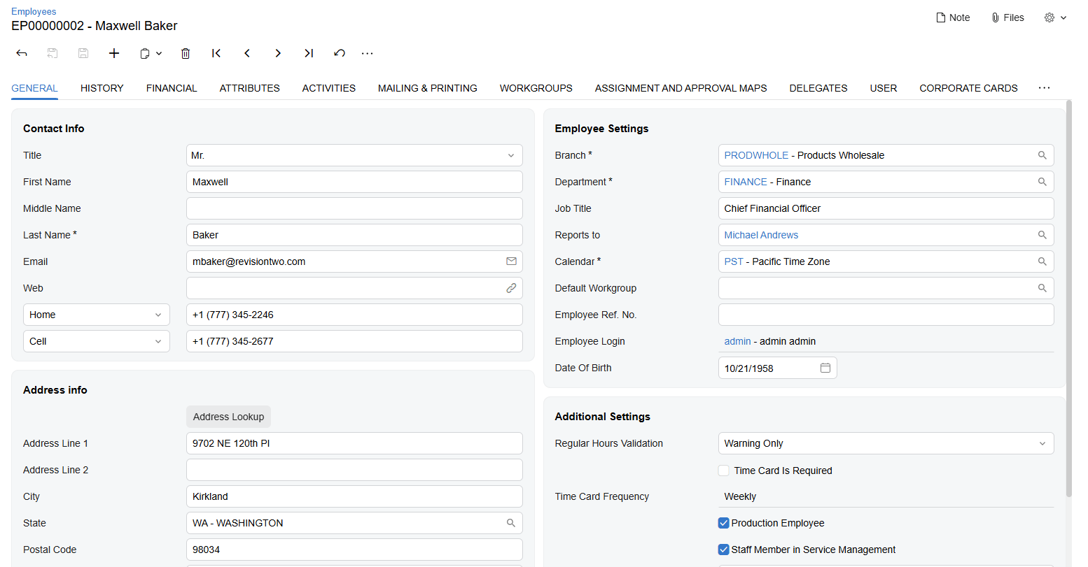 Screenshot of the Acumatica Job Cost Accounting and Payroll